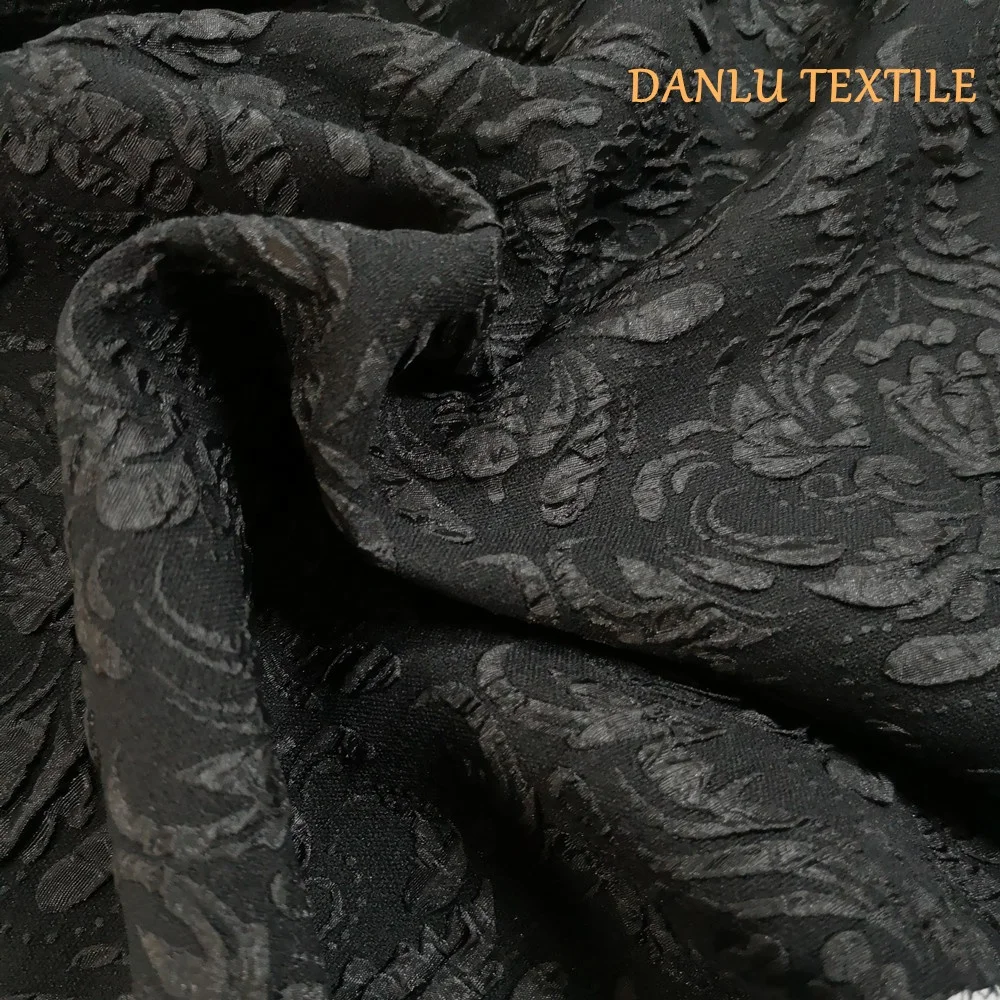 New fashion 2020 ! Factory Price formal black abaya Jacquard fabric Kaftan fabric