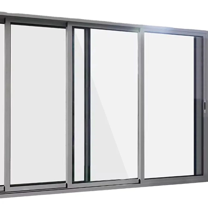 Minimalist Heavy-Duty Commercial 8-Wheel Sliding Double Soft Closing Modern Slim Profile Lock  Glass Bedrooms