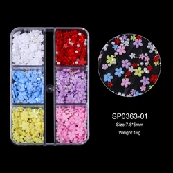Hot sell mini resin five petal flower handmade nails small flower three-dimensional fingertip disc nail art nail art rhinestone