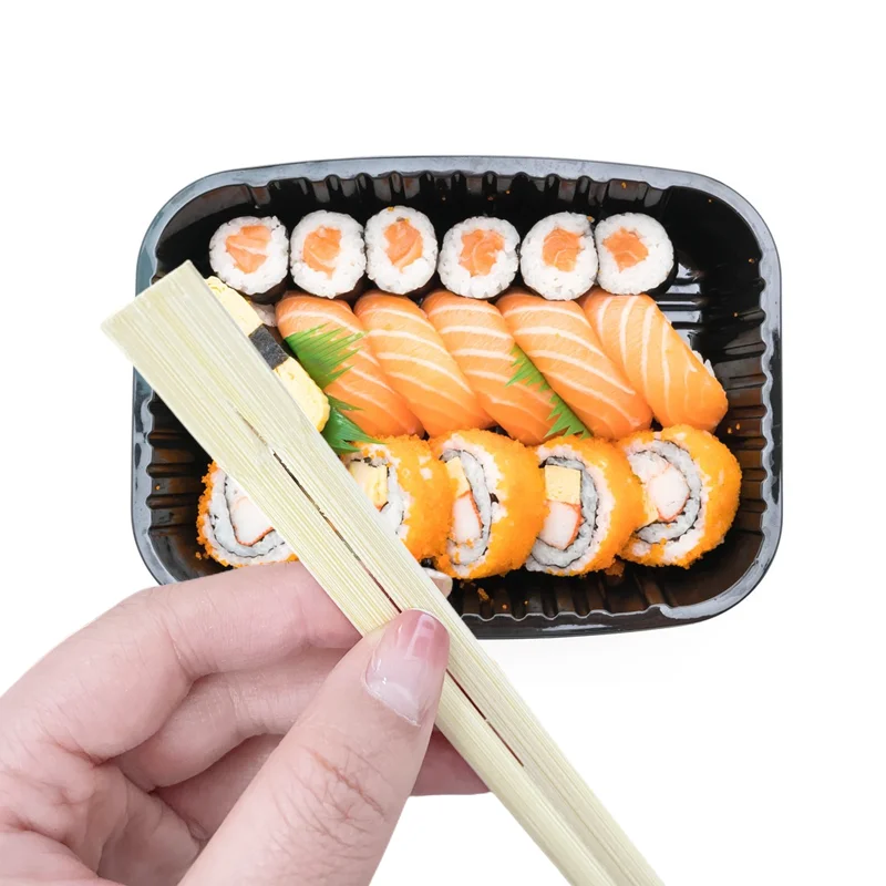 Eco-friendly Wholesale Price Natural Bamboo Twin Chopsticks Sushi Stick With Paper Package