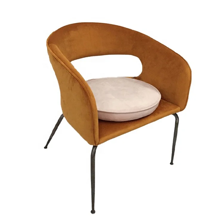 Hot sale modern dining room furniture upholstered luxury metal leg velvet dining chair