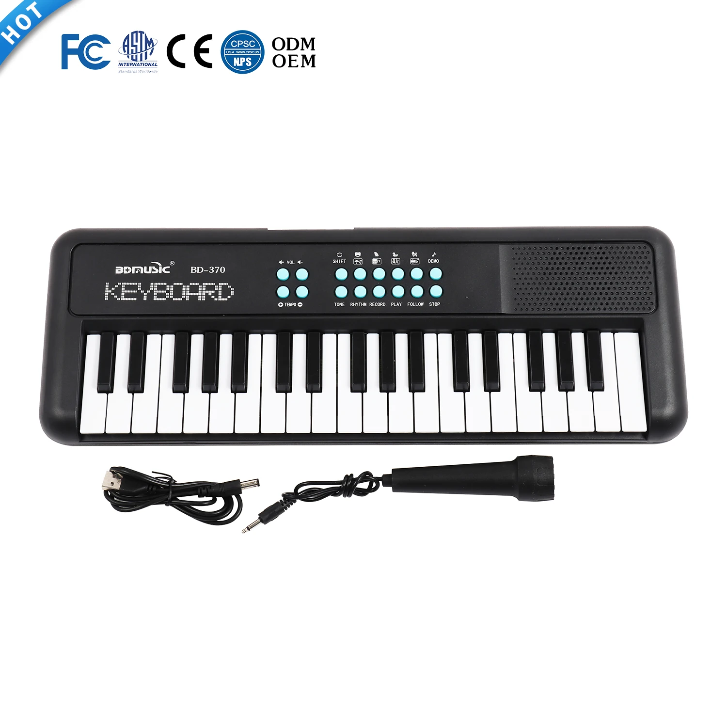 BD Music 37 Keys Hot Selling Mini Toy Musical Instruments Keyboard Multi function Good Looking Keyboard as Best Birthday Gift