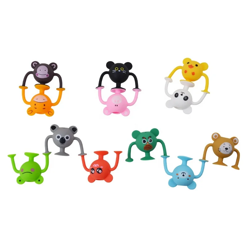 Multi-color Soft Bubble Suction Cup Instructive Silicone Cartoon Block Educational Toy For Baby & Kids Imagination Stimulating