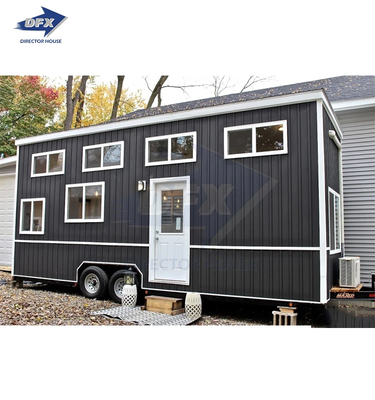 2 Bedroom Modern Mobile Wooden Homes Tiny 40ft House On Wheels Trailer container with bathroom