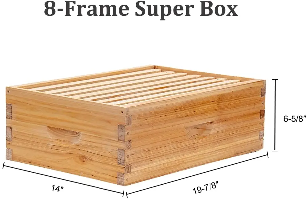 8 Frame Wooden Bee Hives Complete Beehive Kit With 2 Deep Bee Boxes 1 Super Hive Box For Bees Indoor Outdoor Use