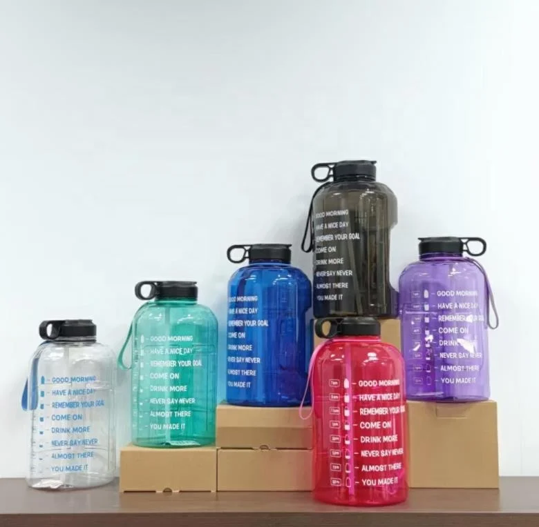 Customized Gradient outdoor portable 3.78L plastic 1 gallon plastic sports  bottle