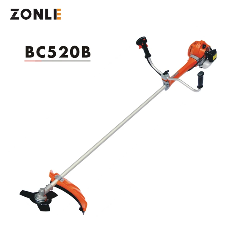 Portable hand held 2 stroke engine trimmer grass cutter with metal blade