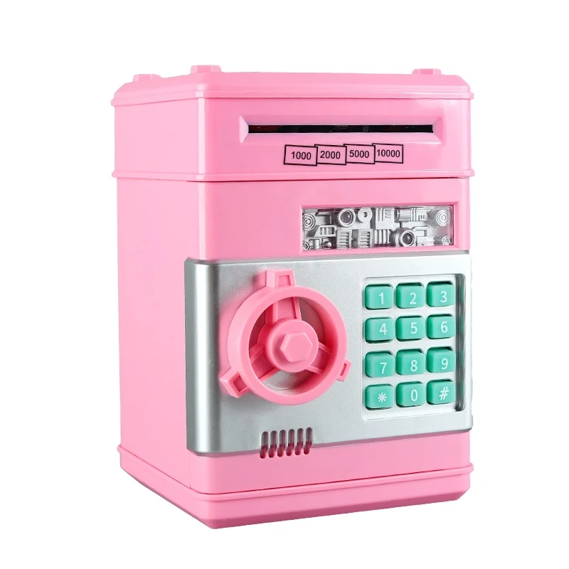 Automatic Small mini piggy bank with password fingerprint Money Rolling Password Safe Box ATM Piggy Bank