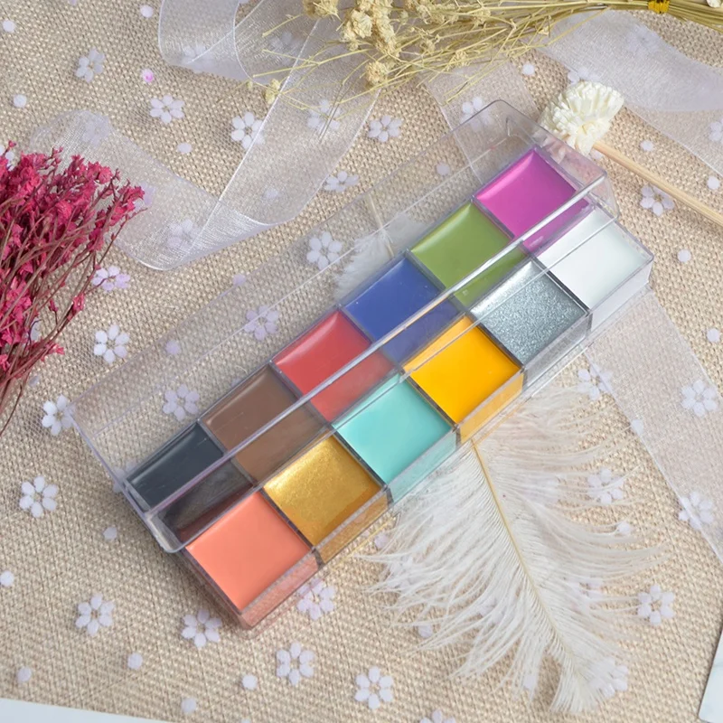 
Wholesale 12 Color Private Label Halloween Body Painting Kit Makeup Face Paint 