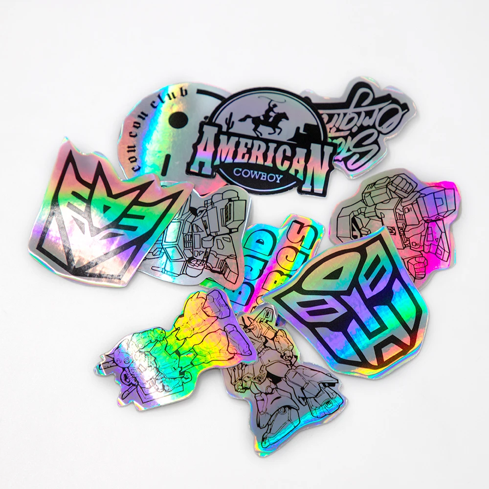 Print Durable Waterproof Vinyl Paper Decoration Hologram Bike Laptop Custom Die Cut Sticker