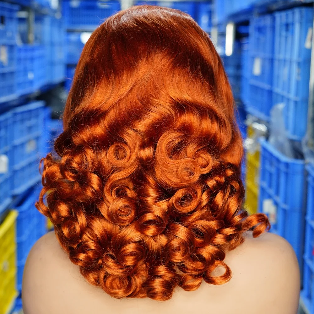 16inch Natural Colored Medium Long Spring Curly Wig Hd lace 13x4 Lace Front Brazilian Human Hair Wig For Women