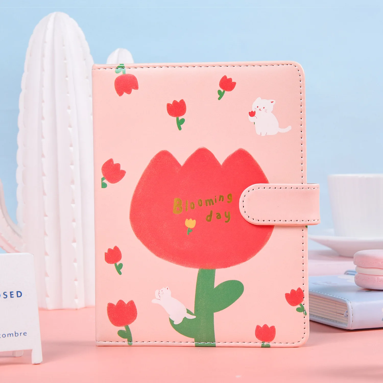 Обновление Купить школьные принадлежности канцелярские товары Цветущий A5 PU Обложка Блокнот личный дневник милые с магнитной пряжкой