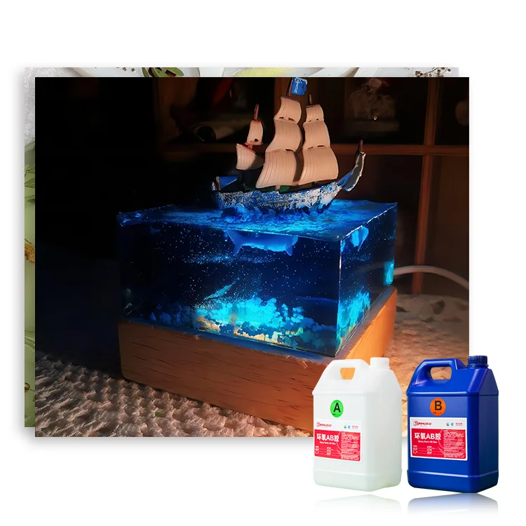 High Quality Translucent Crystal Effect Resin Crafts Transparent Liquid Self-leveling 3:1 Epoxy Resin