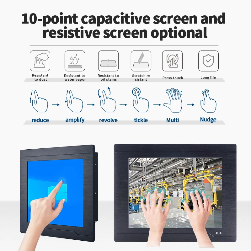 10.4 Inch Open Frame Resistance Lcd Screen IP65/IP66/IP67/IP68 Waterproof All In One Marine Fanless Touch Industrial Panel Pc