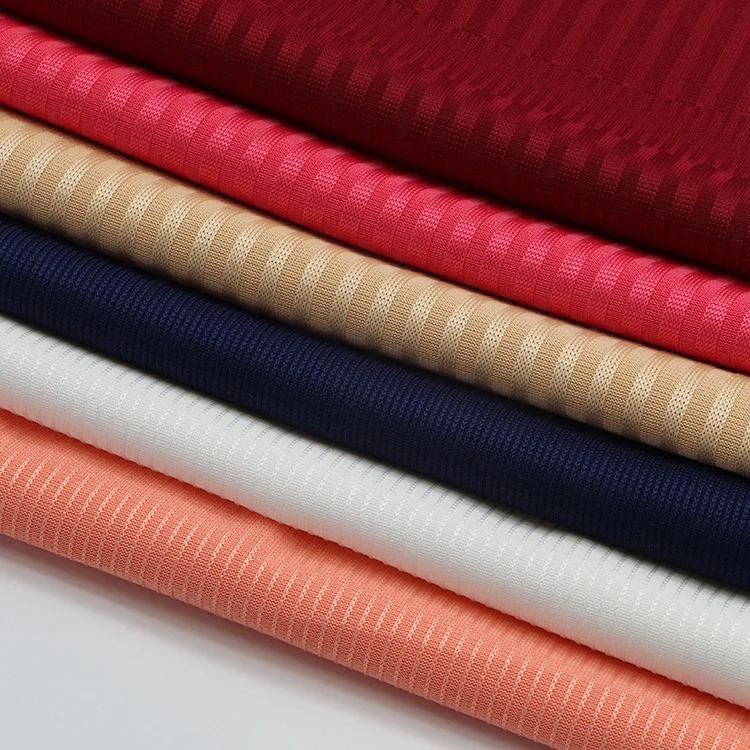 Woman tops fashionable custom spandex knitted rib knit jacquard fabric recycle fabric