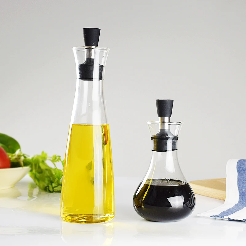 Kitchenware 260ML/500ML Transparent Glass Oil Dispenser Glass Oil and Vinegar Bottle