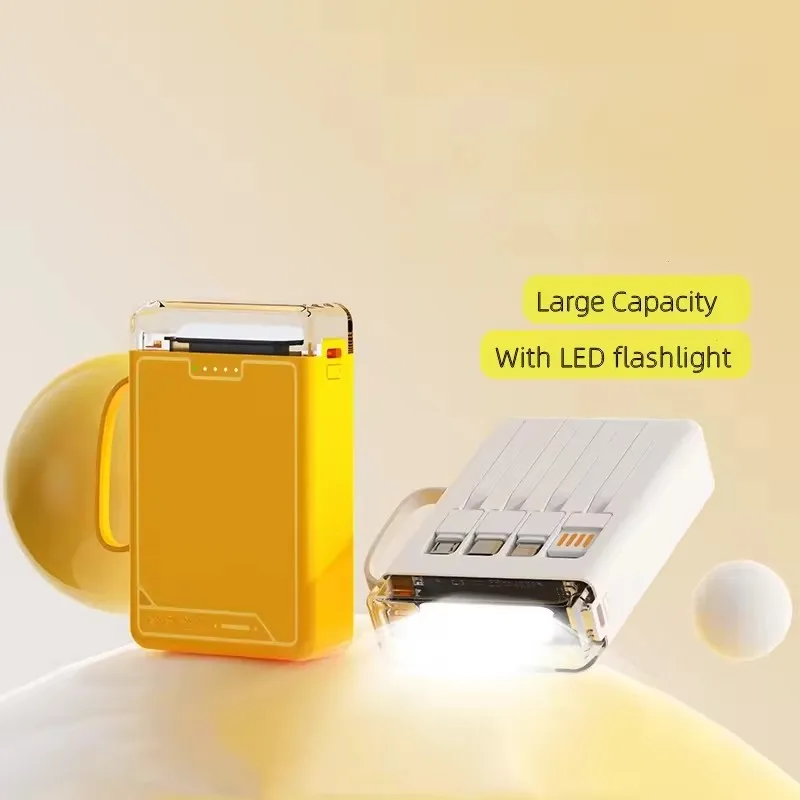 Wholesale Price PD20W fast charger battery Large capacity 10000mah power bank with cable LED flashlight