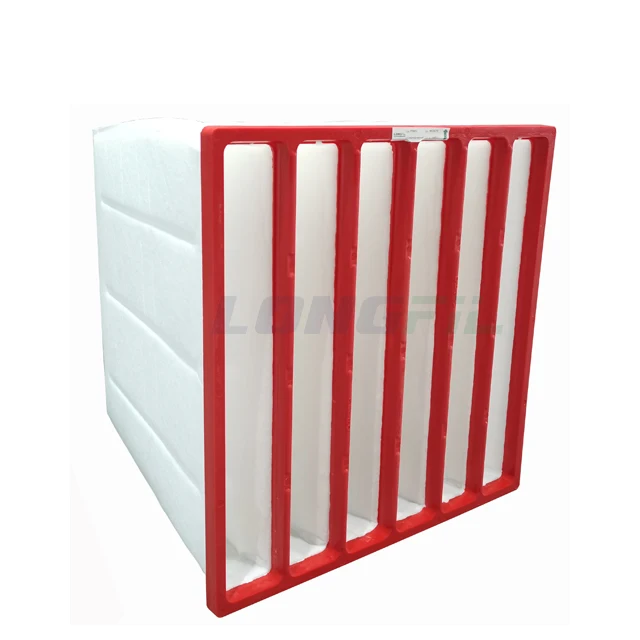 Medium Air Filter PU Frame Solid  Structure Self Supporting Hydrophobic Rigid Pocket Filter For Industry