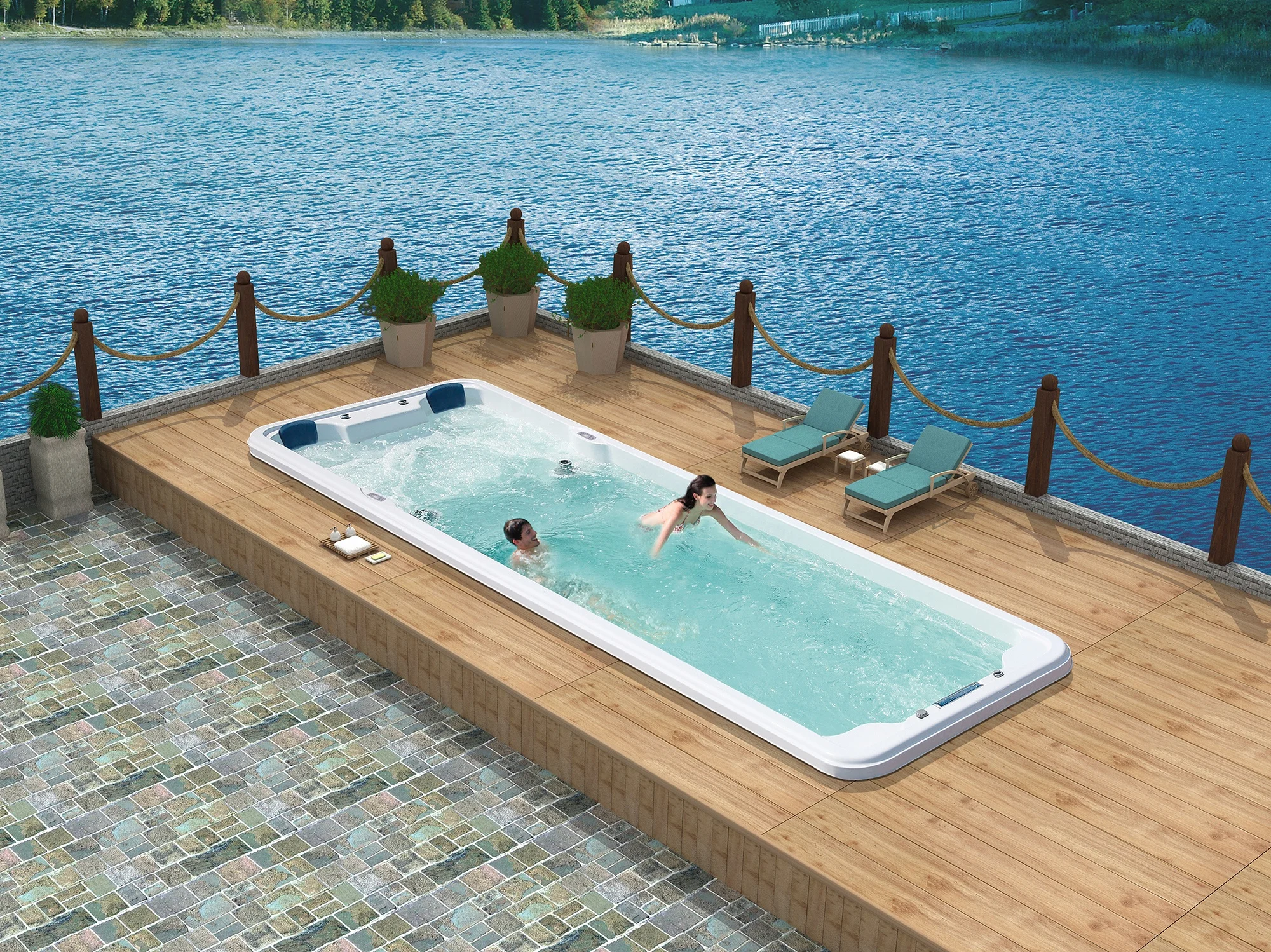 Swimming spa WS-S08B outdoor spa with CE,SAA,ISO