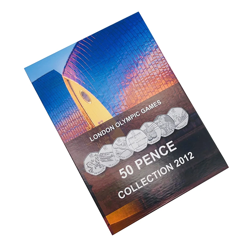 2020 luxury hardcover UK 2012 London 50P coin hunt album 29 positions with capsules