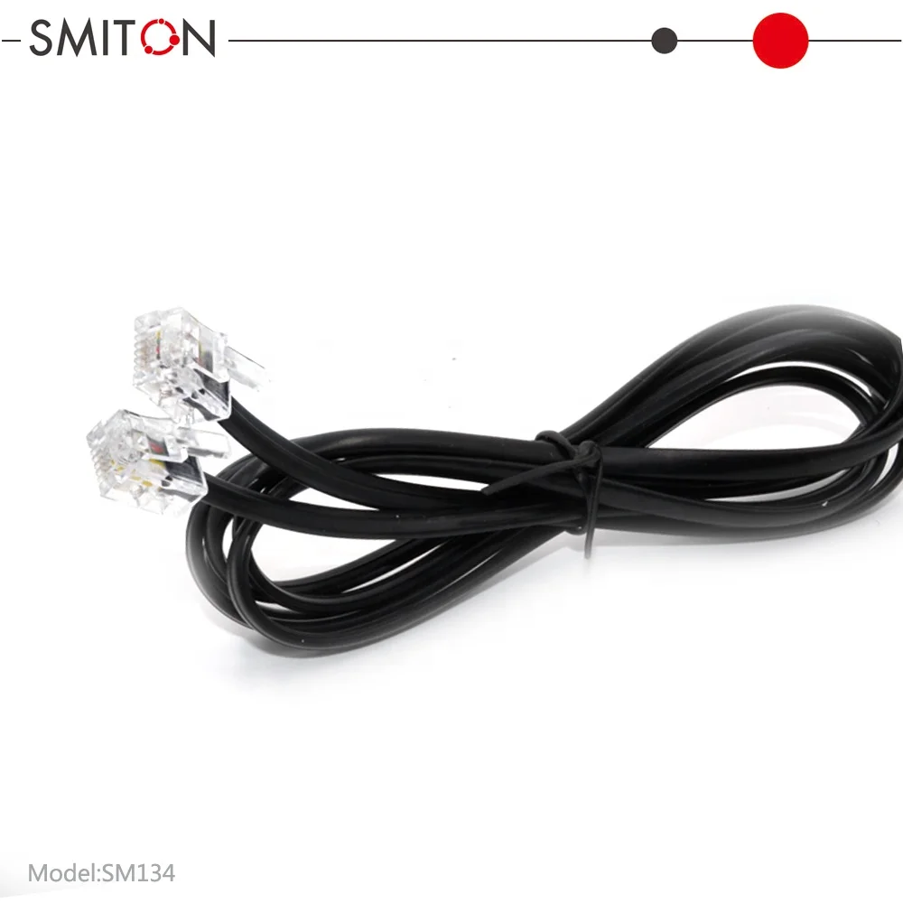 Black RJ 11 Telephone Cord Cable RJ11 Line Wire