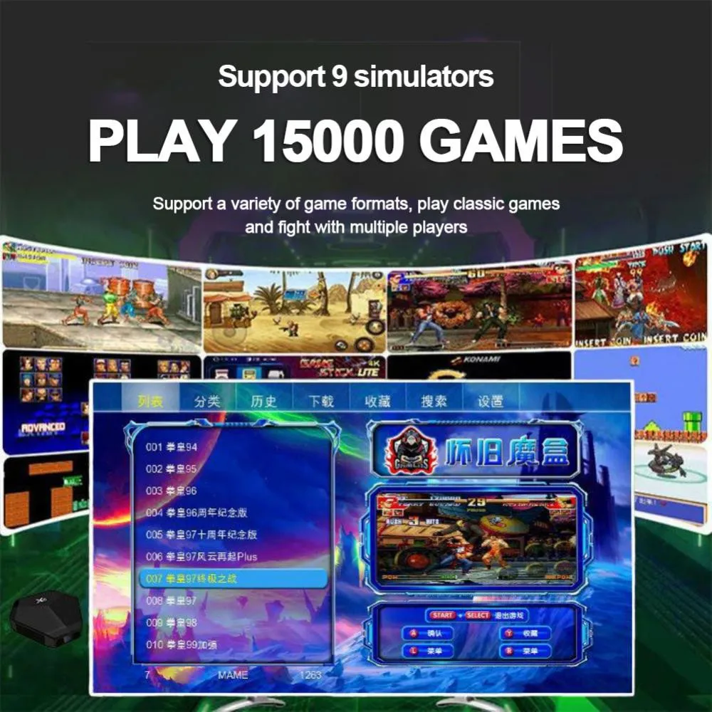 Ретро игровая консоль X6 симуляторы 64G 15000 игры установлен HD Выход 2 беспроводных контроллера загружаемый PS1 игровой подарок