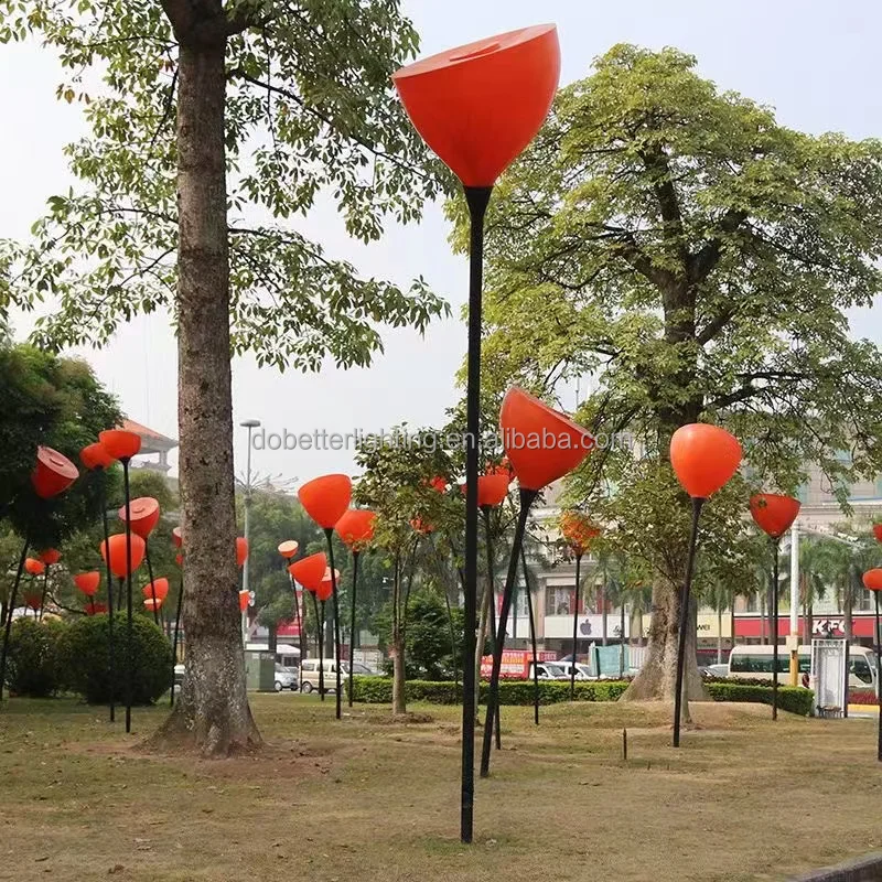 LED Calla Lotus Shape Luminescent Landscape Area Interactive Light  Lanterns for Outdoor Amusement Commercial District Lighting
