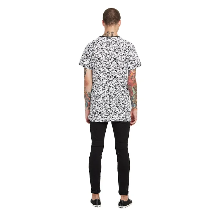 allover screen prining tall cotton t shirt