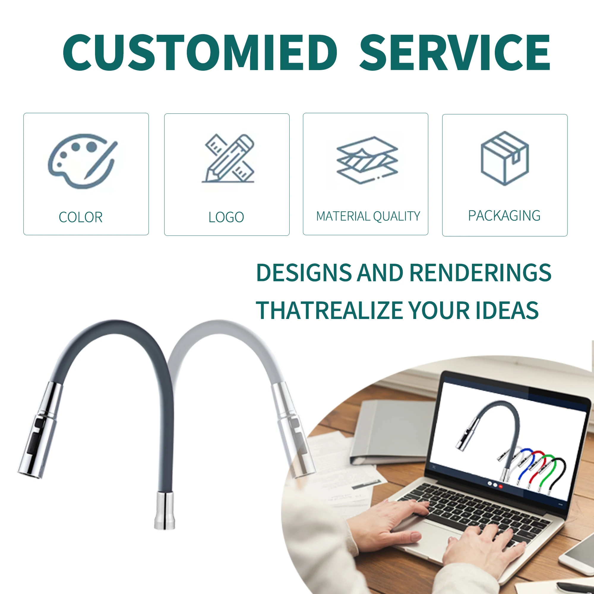 Factory Price custom color Flexible Rubber Silicon Hose Household Automatic sensor spout 360 Degree Rotation Kitchen Faucet