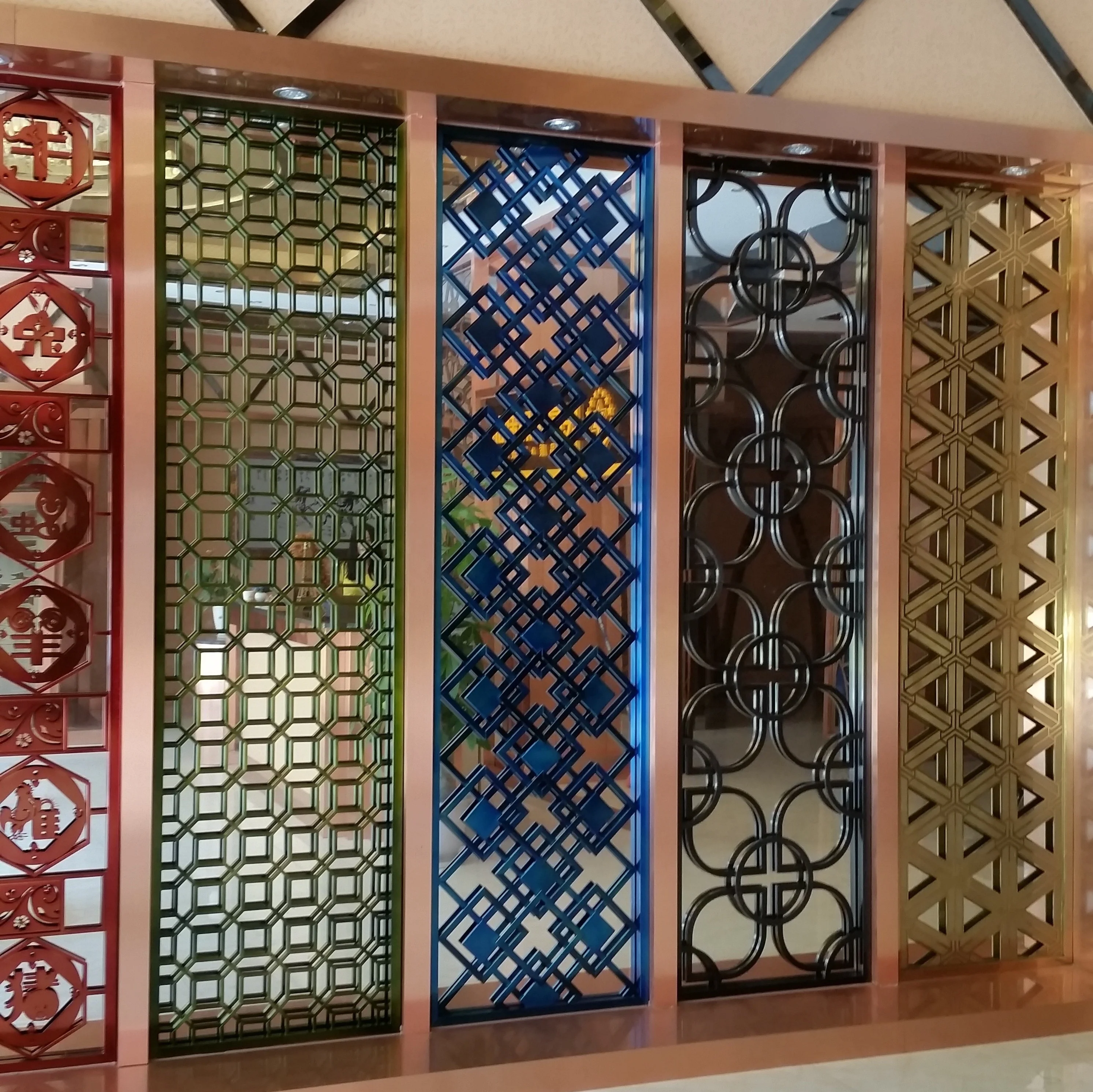 Keenhai Interior Luxury Color Stainless Steel Hairline Decorative Metal Screen For Hotel
