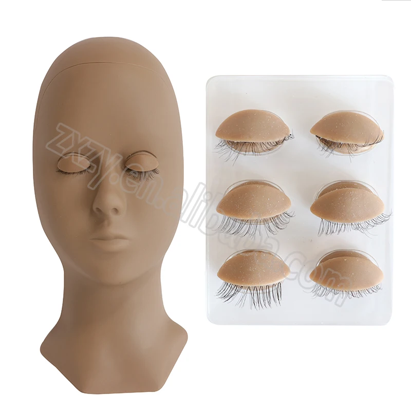 Силиконовая головка манекена для обучения ресниц со съемными веками, инструменты для Обучения Манекена ресниц, оптовая продажа