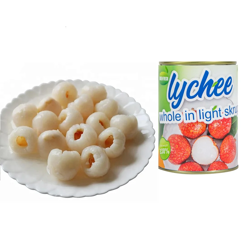 Chinese  supplier new season  factory supplier 567g canned fruit in tin pachage canned lychee / lichee whole in syrup