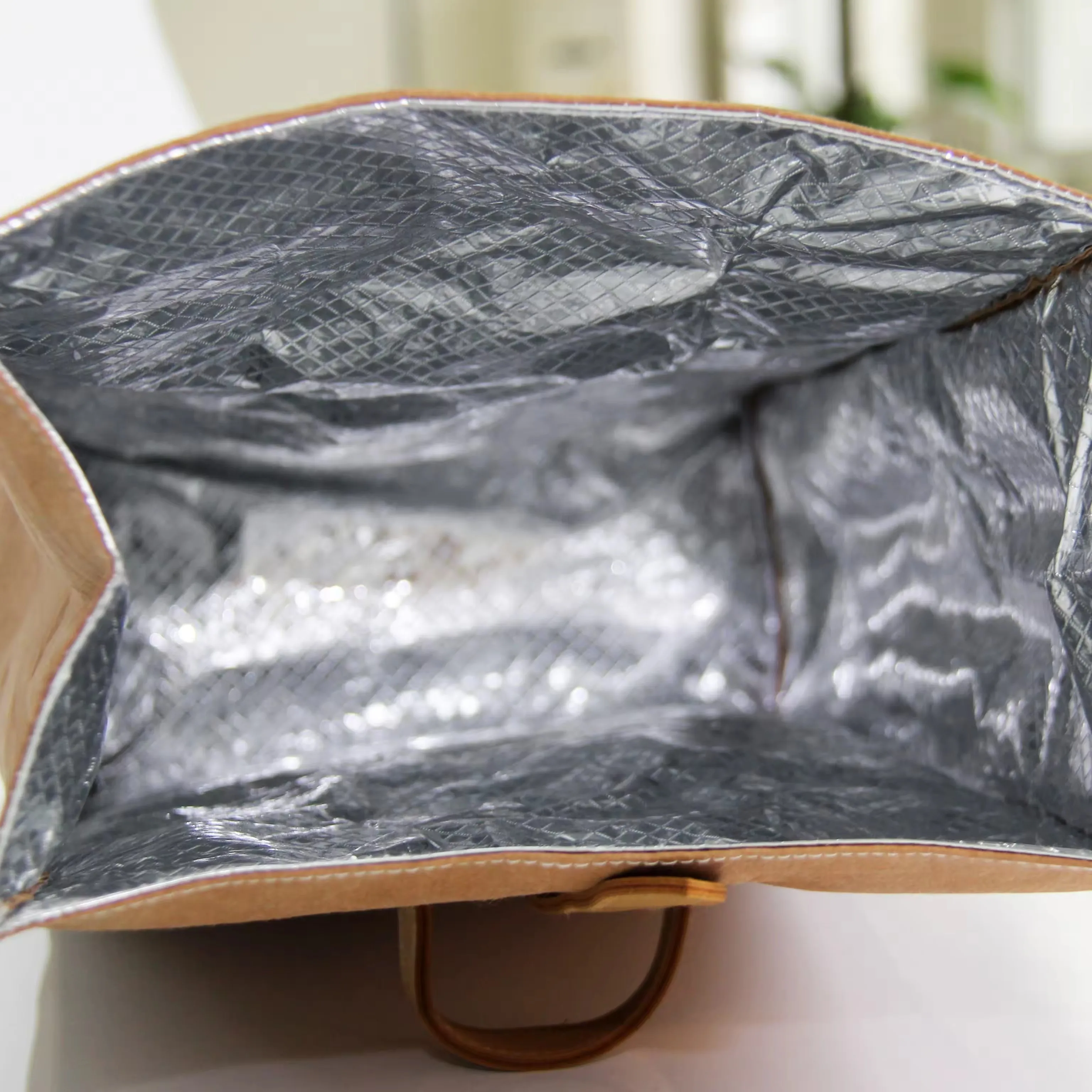 Good price personalized portable large brown washable kraft paper food lunch cooler bag ice pack lunch box insulation