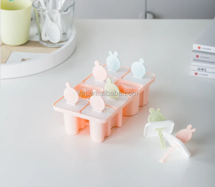 
2021 hot sale Amazon high quality food grade cartoon 1 set 8pcs ice cream sticks mold ice cream popsicle mold ice pop molds 