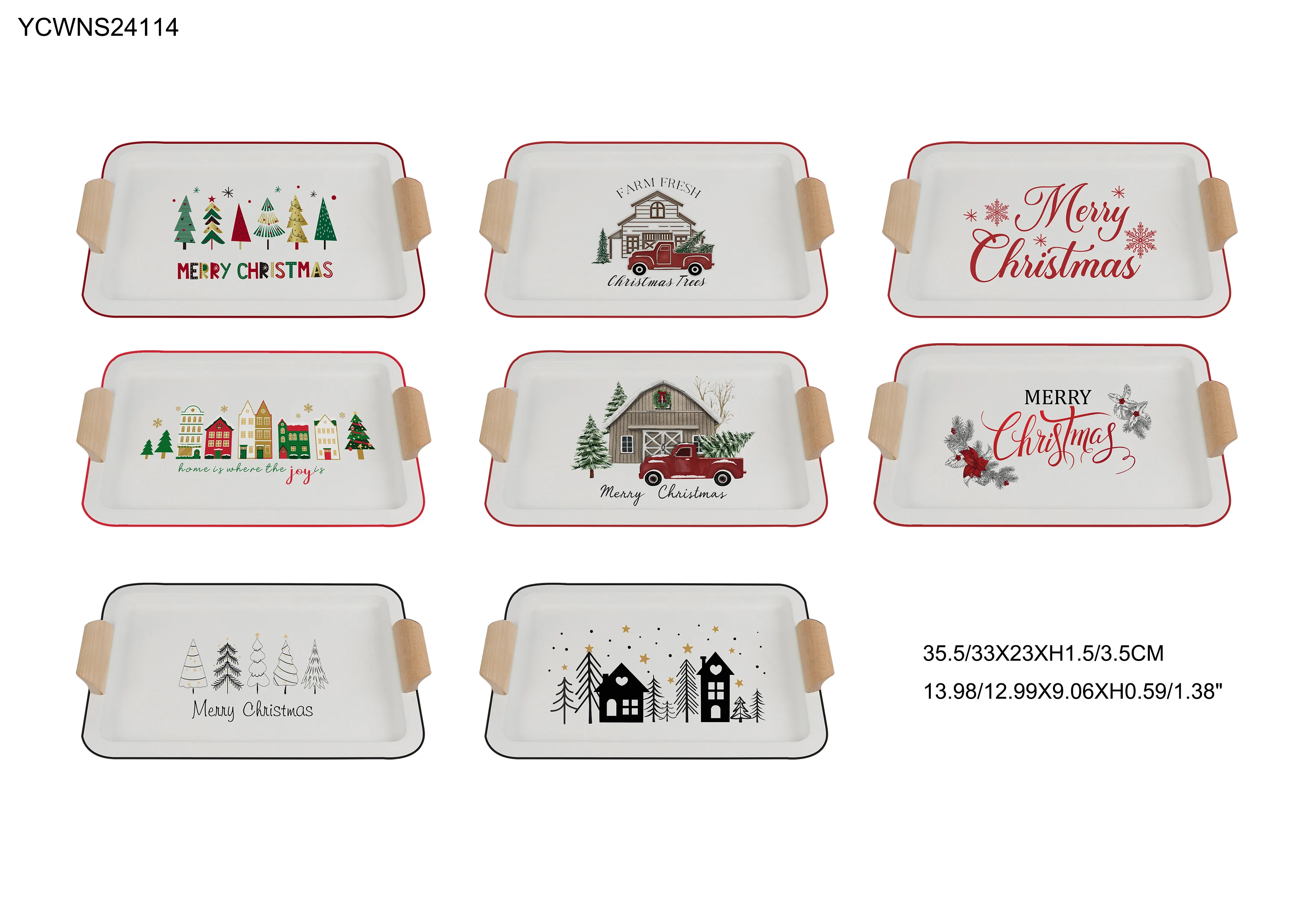 Sheri Atmosphere Christmas Ceramic Plate Rice Bowl Salad Bowl Dessert Plate 2024 New Style