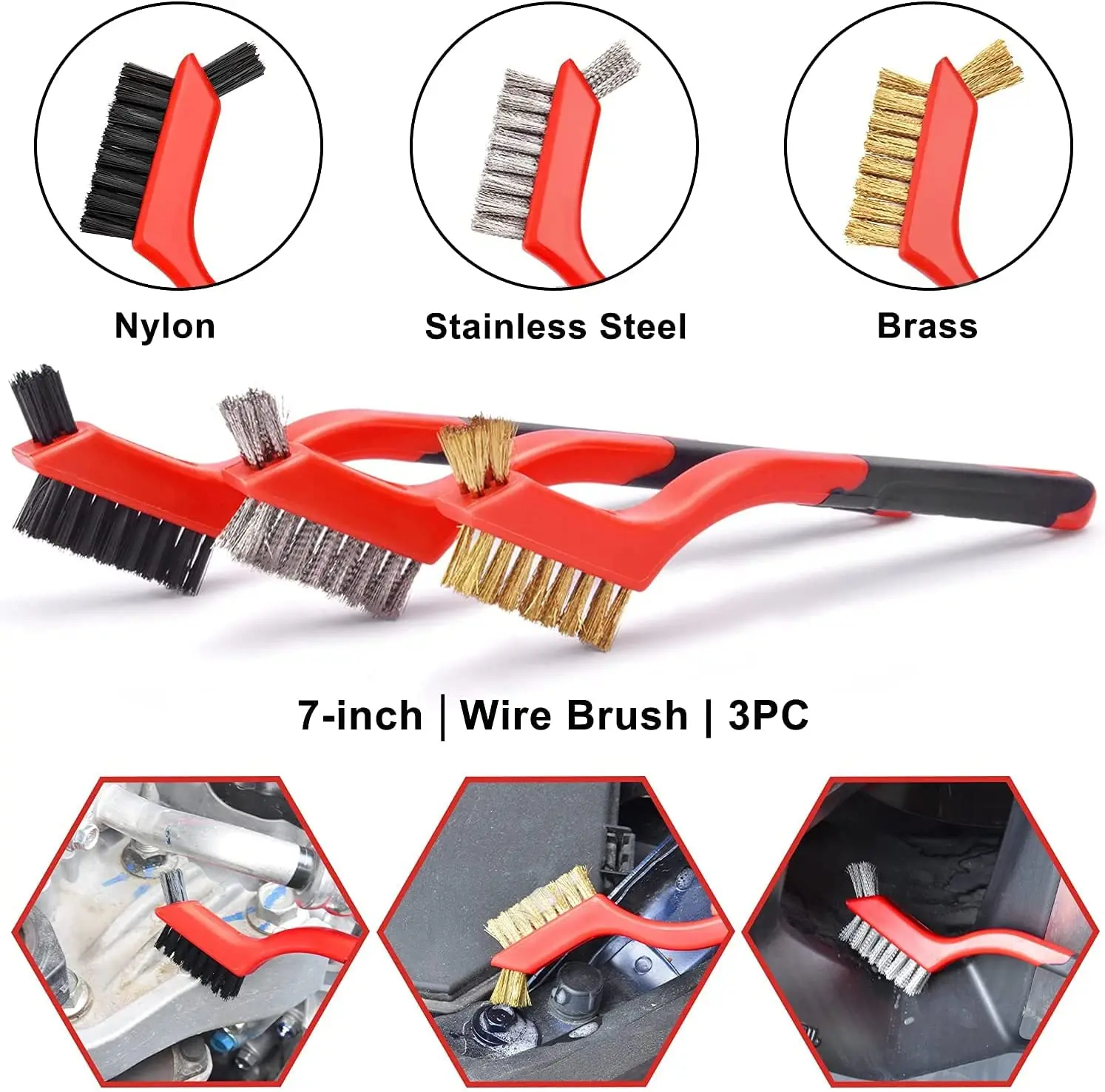 18 Pcs Professional and customized red car Washing kits car detailing brushes set Car cleaning kit
