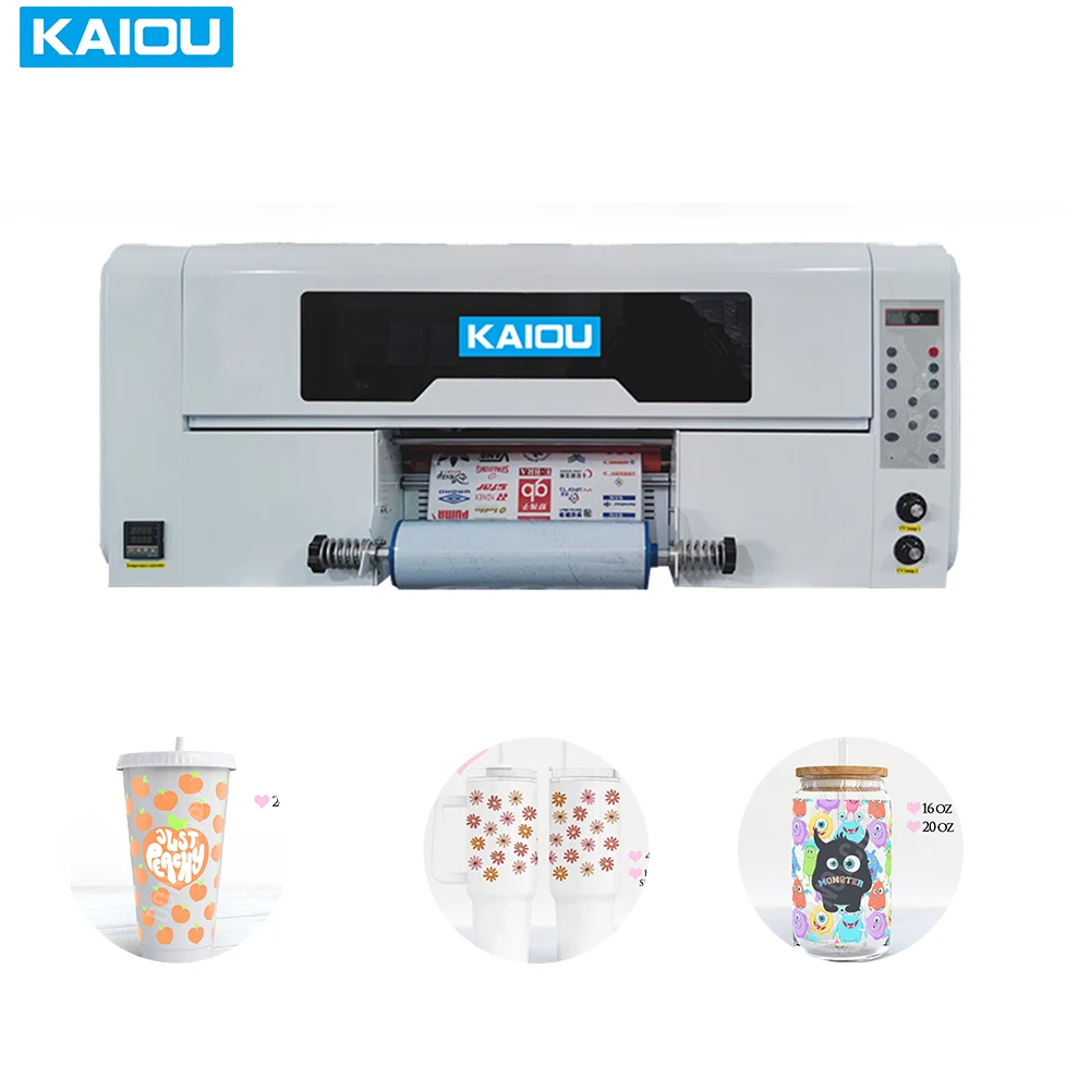 A3 Roll Gold Silver AB Film UV Printing Machine DTF Bottle Cup Wrap Sticker Printer With Laminator