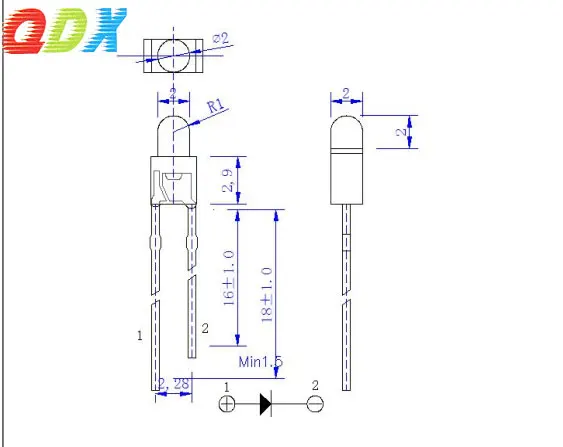 Прямая поставка с завода; Высококачественные 2 мм Цвет объектива желтый зеленый светодиод диффузный со сквозным отверстием диоды для подавления переходных скачков напряжения 0,06 Вт 2 мм светодиод 1000 шт./пакет