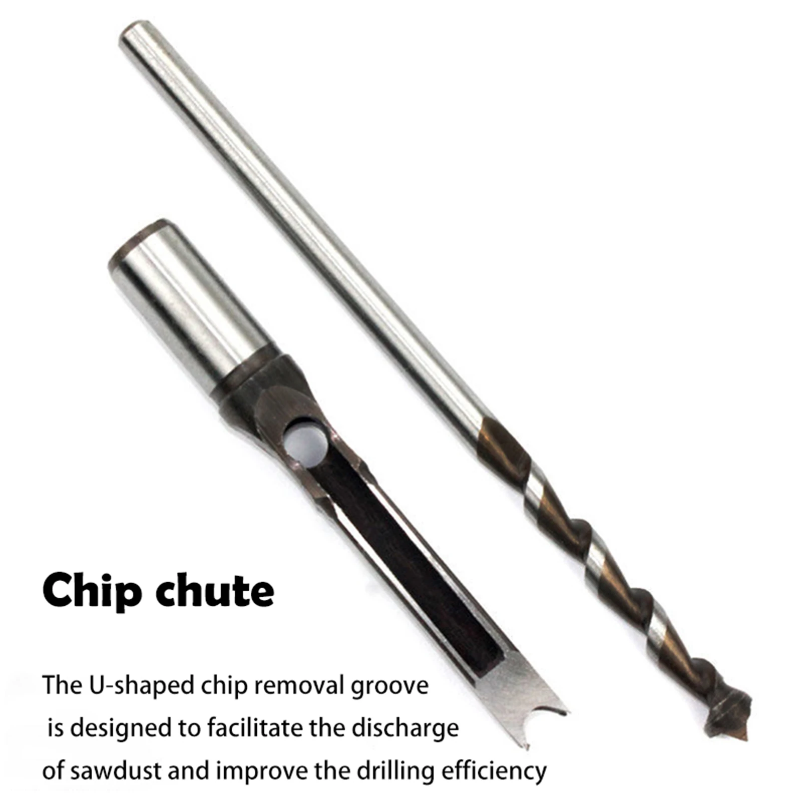 HSS Drill Bits Square Drill Bits Flush Chisel Square Hole Woodworking Drill Bit Tool Kit Set