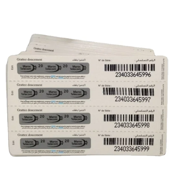 Multi-PIN top off prepaid recharge scratch off card