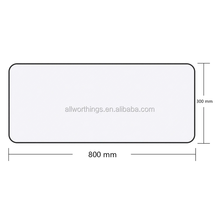 White Gaming Mouse Pad/Mat with Stitched Edges