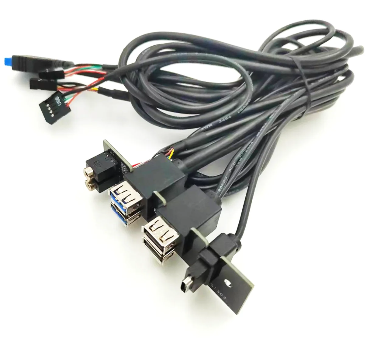 Mini Desktop Front Panel Port Cable With 2USB 3.0 and 2USB2.0 and Type C and HD Audio Port For PC Case