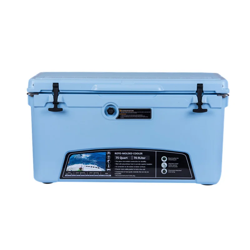 Wholesale rotomolded hard cooler box ice chest cooler 75QT large size outdoor coolers for camping fishing hiking