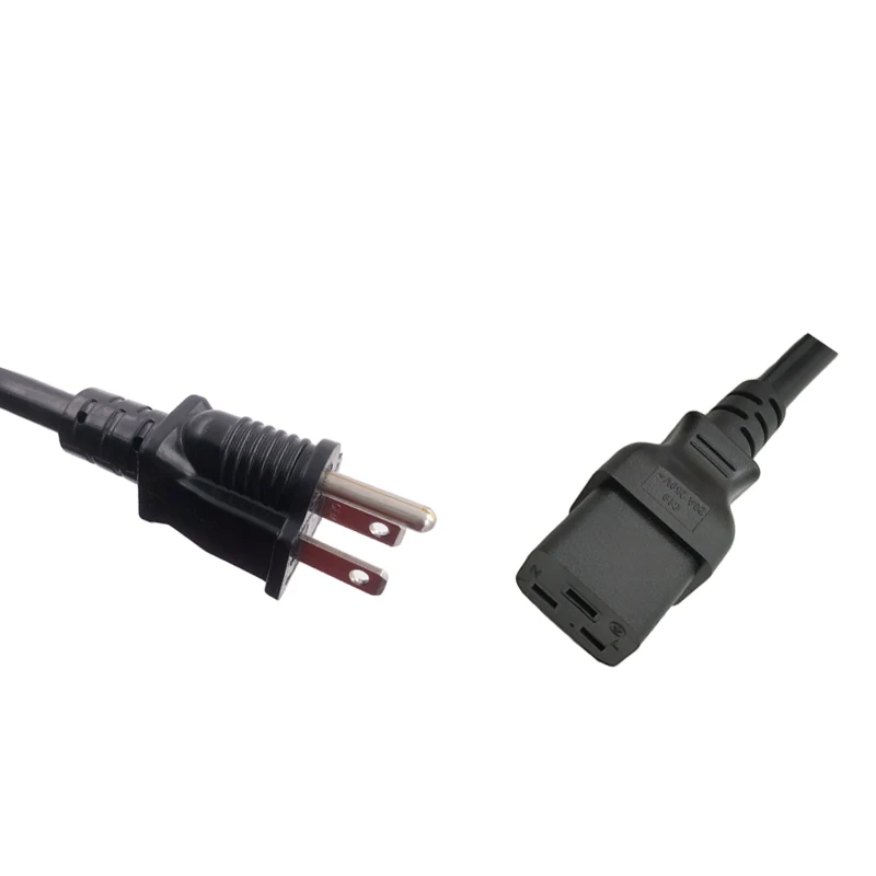 15A 125V NEMA 5-15P to C19 power cord for PDU/data center