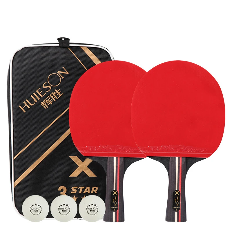 Professional Wood Table Tennis Racket Ping Pong Bat Set 3Balls Hot Sale Low Price Tennis Table Racket Suitable For Beginners