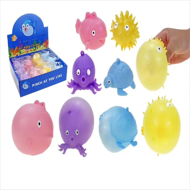 2023 tongjia cute fish octopus turtle fidget toys stretch squeeze sea marine squishy animal toys pocket for kids adults