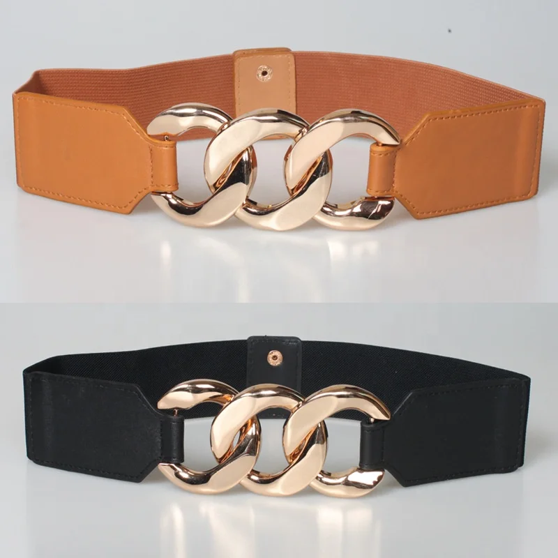 Special offer Fashion Customized 5cm Elastic Belts For Women Luxury Skinny Dress belt with Metal Fashion Clip Buckle Cinch Belt