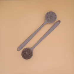 Long handle silicone back bath scrubber cleaning brush