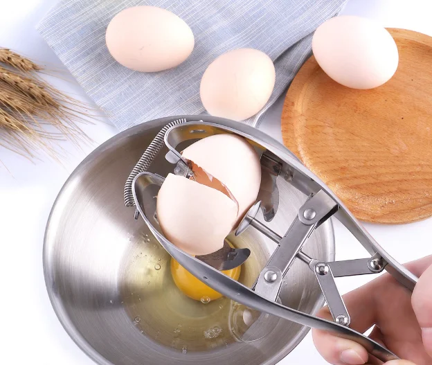 new Egg Cracker Egg Separator Tool with Egg Yolk and White Separator, Creative Kitchen Cooking Tools
