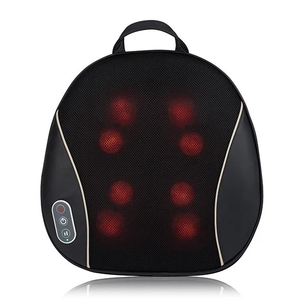 type-c battery heated and cordless shiatsu roller back massage pillow as office chair massager for  back rest